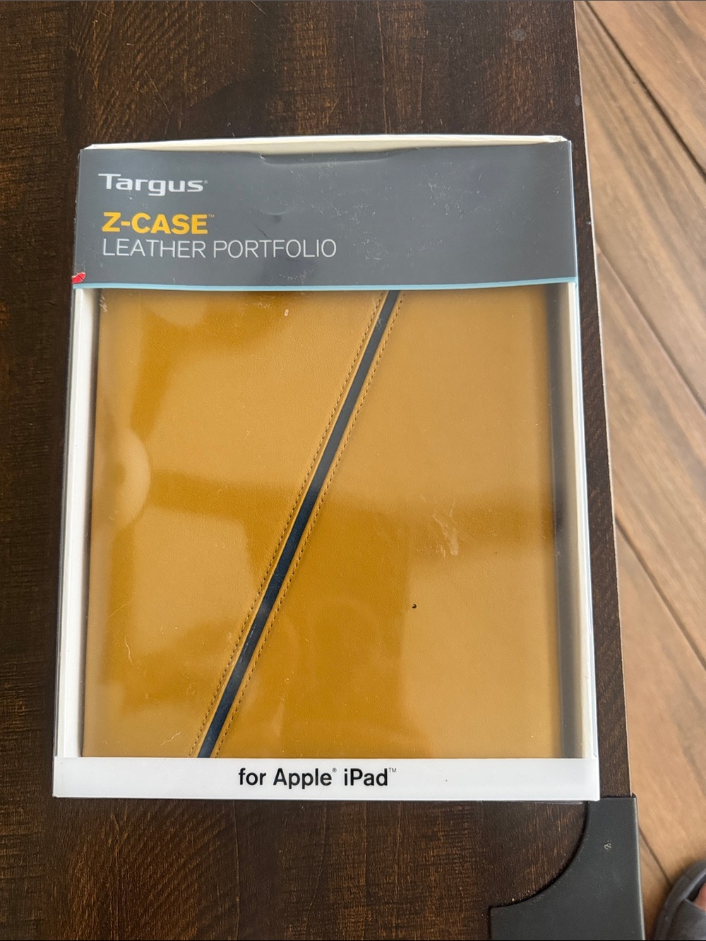 Targus Z-Case Leather Portfolio for Apple iPad  in mustard yellow with black.